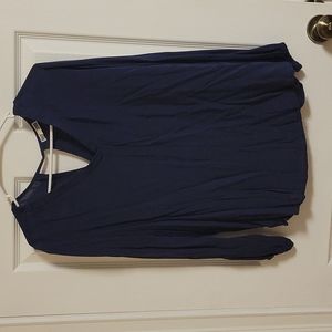 Long sleeved navy blue blouse